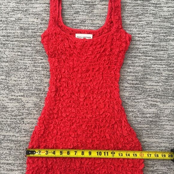 New Mara Hoffman Sloan Popcorn Midi Dress Red XS - Picture 9 of 15